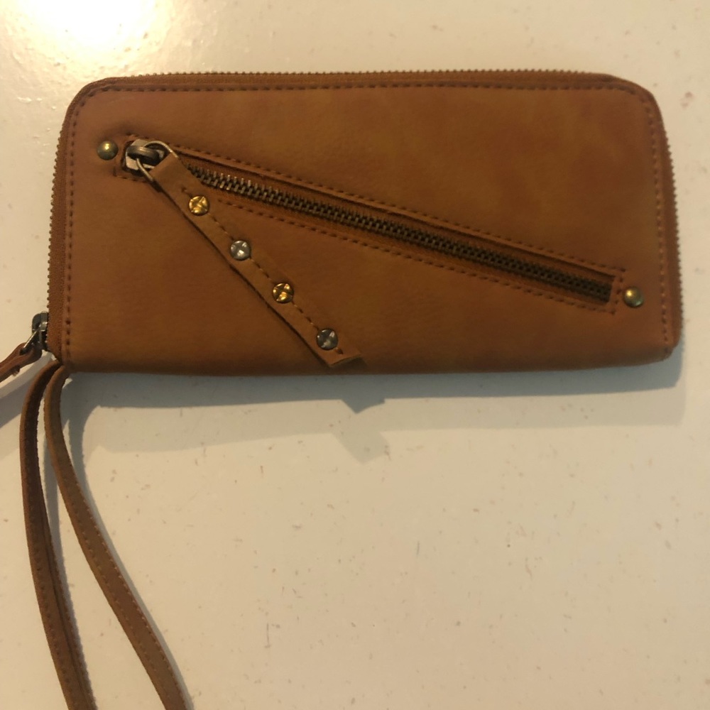 Free people distressed vegan leather wallet
